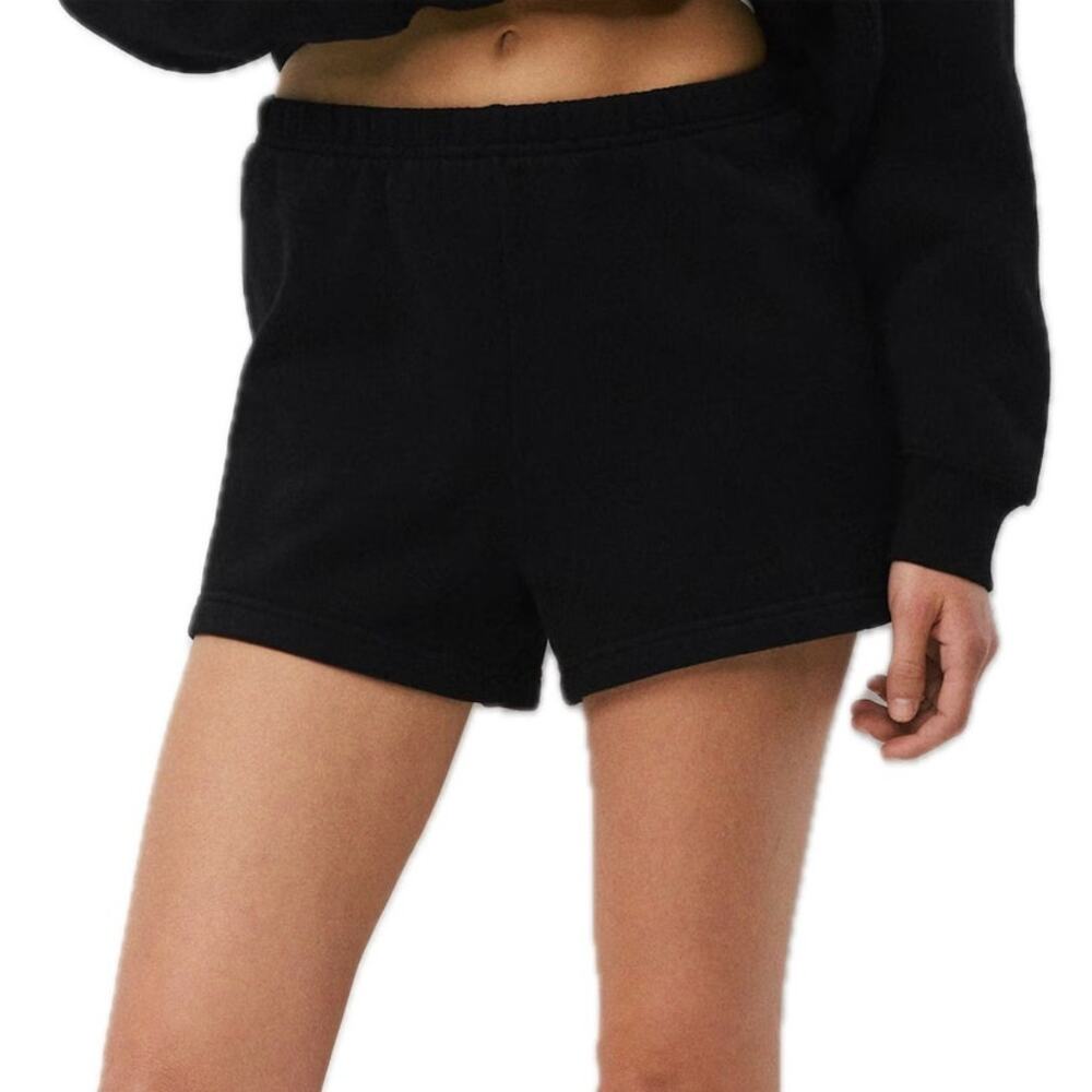 Women's Aritzia Black Cozy Sweatfleece Perfect High Rise Mini Sweat Shorts